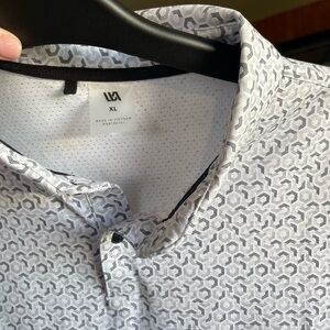 Men's VRST XL Golf Polo Hexagonal Pattern - White and Gray